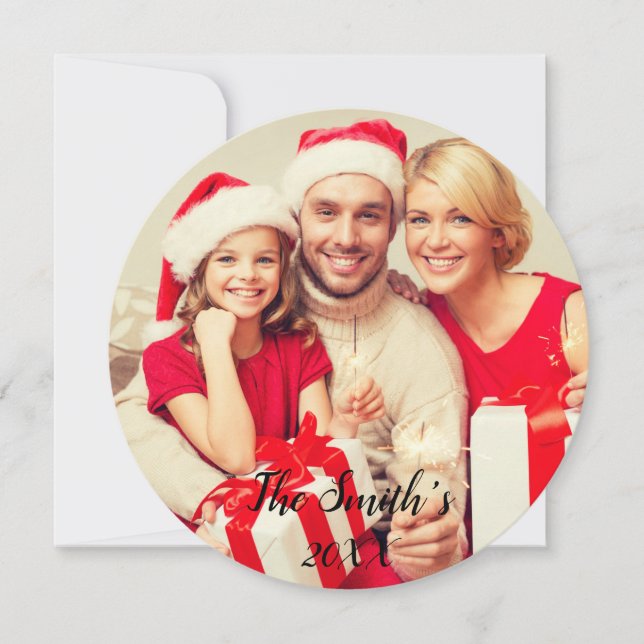 Merry Christmas Holly Photo Card II (Front)