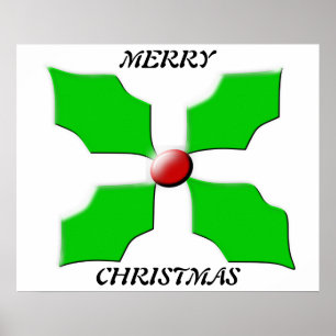 Merry Christmas Holly Poster