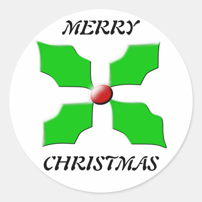 Merry Christmas Holly Stickers (Front)