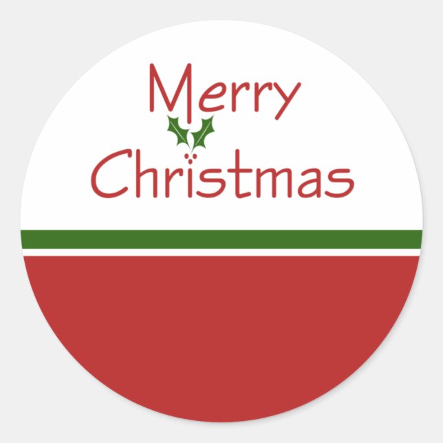 Merry Christmas Holly Stickers (Front)