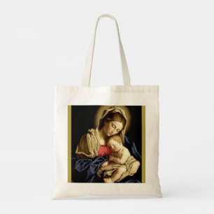 MERRY CHRISTMAS HOLY FAMILY Fabric Gift Bag