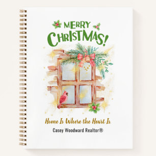 Merry Christmas Home Where the Heart Real Estate Notebook