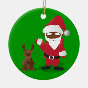 Merry Christmas Homeboys: Black Santa & Blingin' Ceramic Tree Decoration
