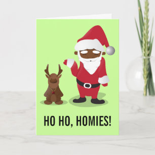Merry Christmas Homeboys: Black Santa & Blingin' Holiday Card