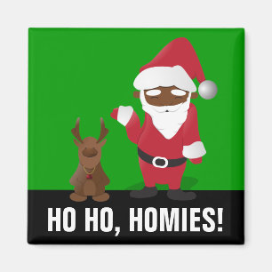 Merry Christmas Homeboys: Black Santa & Blingin' Magnet