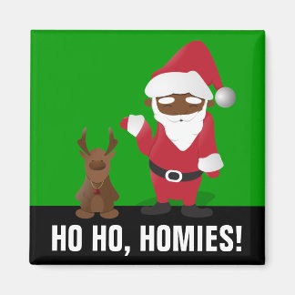 Merry Christmas Homeboys: Black Santa & Blingin' Magnet
