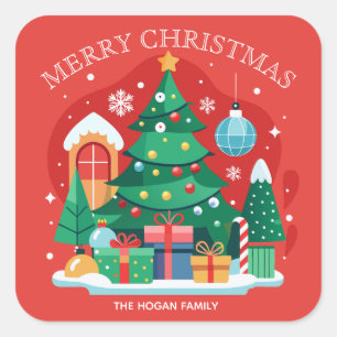 Merry Christmas Homemade Food Holiday Baking Square Sticker