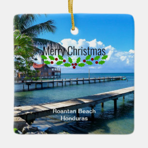 Merry Christmas, Honduras Ceramic Ornament