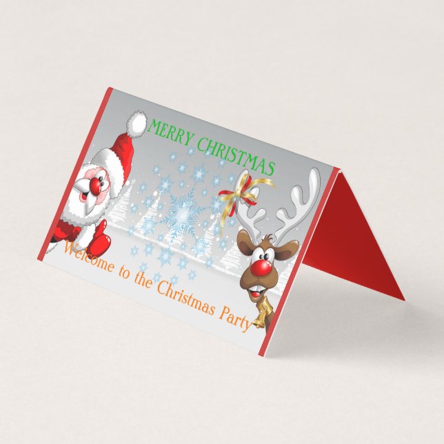 Merry Christmas Horizontal Tent Fold Folded Card (Front)