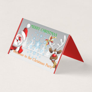 Merry Christmas Horizontal Tent Fold Folded Card