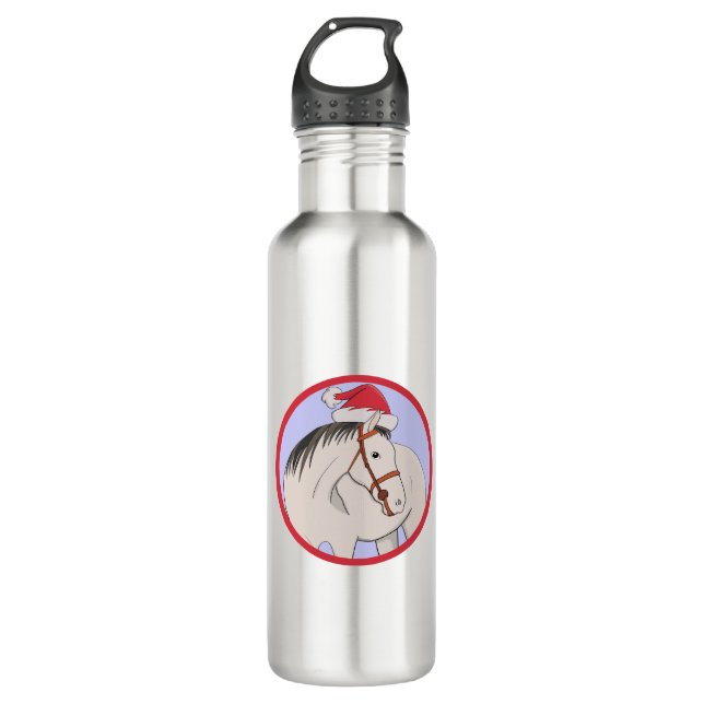 Merry Christmas Horse 710 Ml Water Bottle (Front)