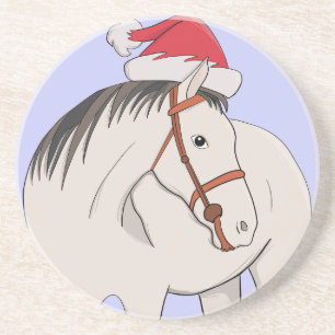 Merry Christmas Horse Coaster