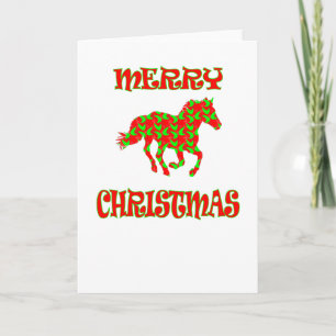 Merry Christmas Horse Design Greeting Card