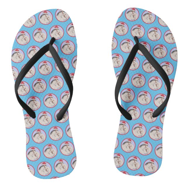 Merry Christmas Horse Flip Flops (Footbed)