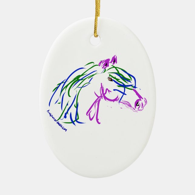Merry Christmas horse head tree ornament (Front)