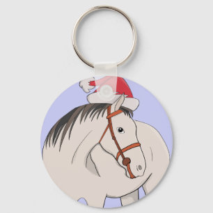 Merry Christmas Horse Key Ring