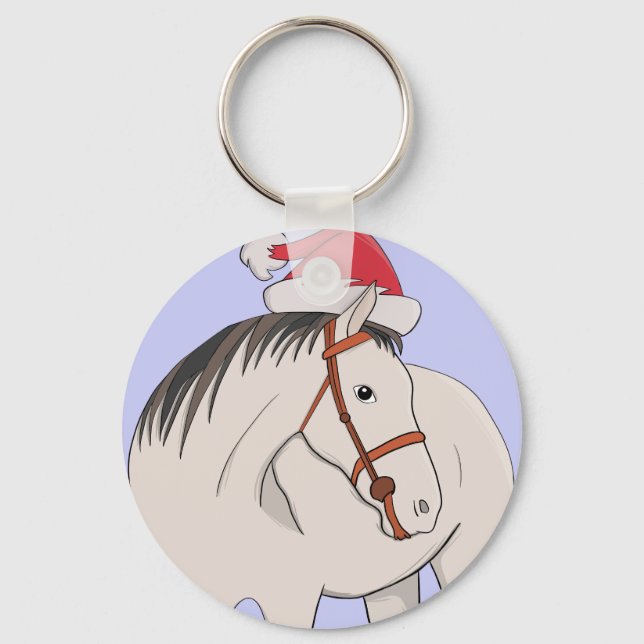 Merry Christmas Horse Key Ring (Front)