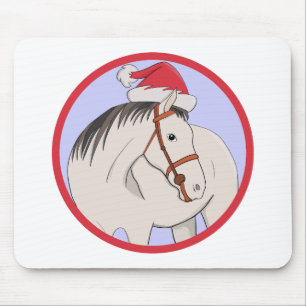 Merry Christmas Horse Mouse Mat