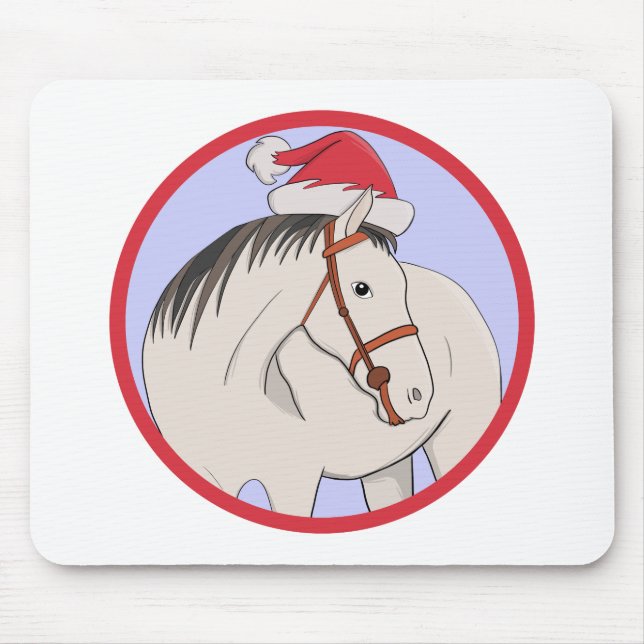 Merry Christmas Horse Mouse Mat (Front)