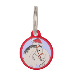 Merry Christmas Horse Pet Tag