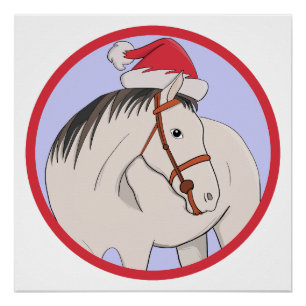 Merry Christmas Horse Poster