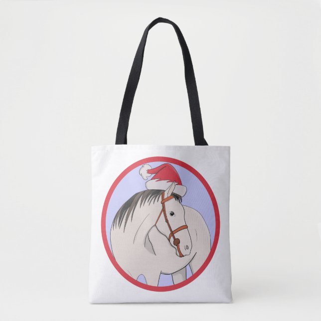 Merry Christmas Horse Tote Bag (Front)