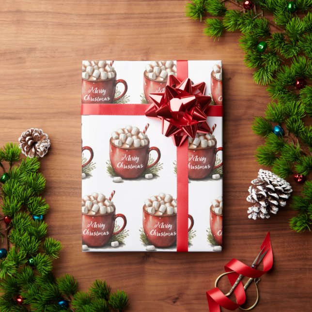 Merry Christmas Hot Chocolate Wrapping Paper (Holiday Gift)