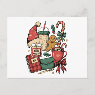 Merry Christmas Hot Cocoa Gingerbread Candle Joy Holiday Postcard