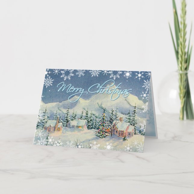 MERRY CHRISTMAS HOUSES by SHARON SHARPE Holiday Card (Front)