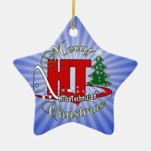 MERRY CHRISTMAS HT HISTOTECHNICIAN CERAMIC TREE DECORATION