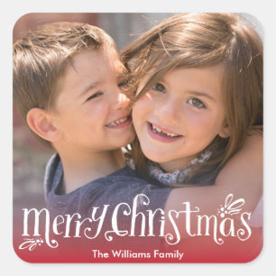 Merry Christmas Hugs   Holiday Photo Sticker