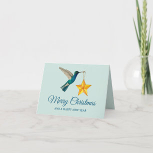 Merry Christmas Hummingbird Holiday Card
