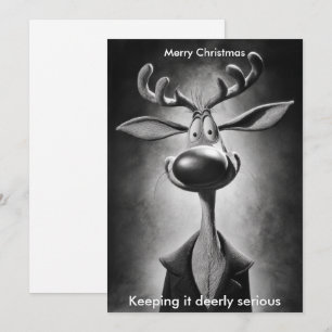 Merry Christmas Humor Reindeer Holidays greeting  Holiday Card
