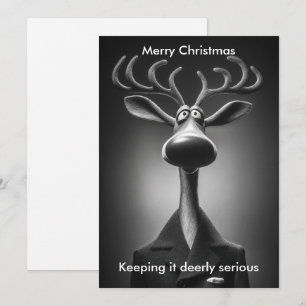 Merry Christmas Humour Reindeer Holidays greeting  Holiday Card