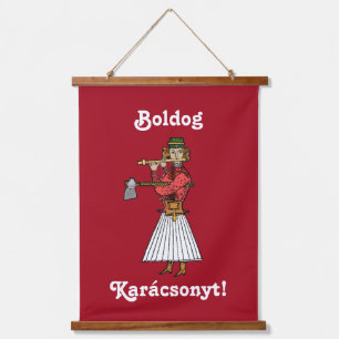 Merry Christmas Hungarian · Boldog Karácsonyt!  Hanging Tapestry