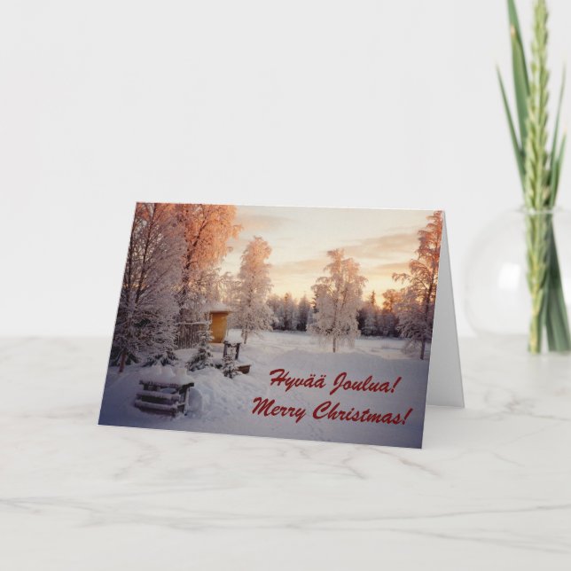 Merry Christmas! Hyvää Joulua! Holiday Card (Front)