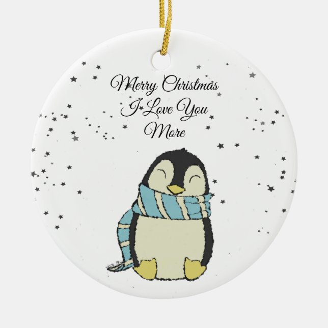 Merry Christmas I Love You More Ceramic Tree Decoration (Front)
