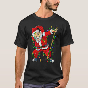 Merry Christmas Ice Hockey Dabbing Santa Claus Hoc T-Shirt