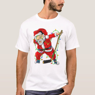 Merry Christmas Ice Hockey Dabbing Santa Claus Hoc T-Shirt