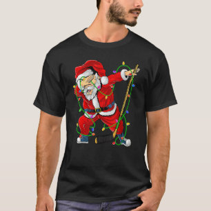 Merry Christmas Ice Hockey Dabbing Santa Claus Hoc T-Shirt