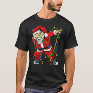 Merry Christmas Ice Hockey Dabbing Santa Claus Hoc T-Shirt