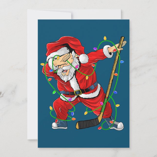 Merry Christmas Ice Hockey Dabbing Santa Claus Invitation (Front)