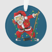 Merry Christmas Ice Hockey Dabbing Santa Claus