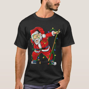 Merry Christmas Ice Hockey Dabbing Santa Claus T-Shirt