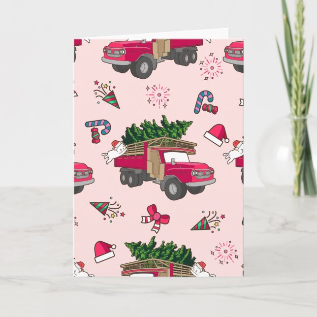 Merry Christmas Icon Pattern - Aesthetic Holiday  Card (Front)