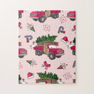Merry Christmas Icon Pattern - Aesthetic Holiday  Jigsaw Puzzle
