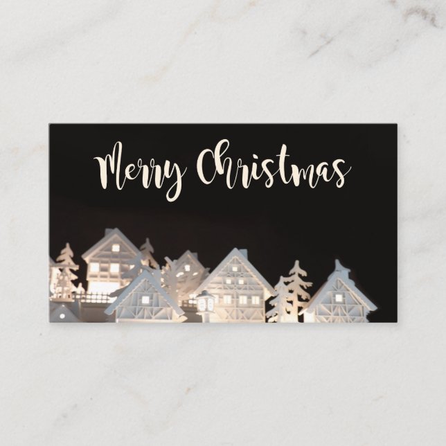 Merry Christmas  Illuminated Christmas Houses Enclosure Card (Front)