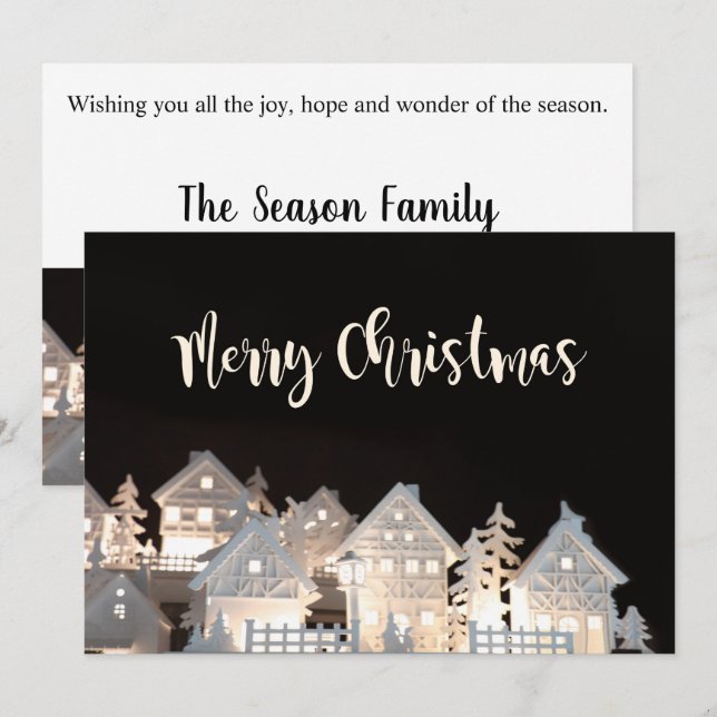 Merry Christmas  Illuminated Christmas Houses Invitation (Front/Back)