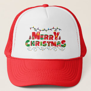 Merry Christmas: Illuminated Joy in Typography  Trucker Hat