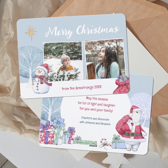 Merry Christmas Illustration Photo Collage Holiday Card (Merry Christmas Illustration Photo Collage Holiday Card ©Susanne Sachers - Sunny Mind Design 🌞)